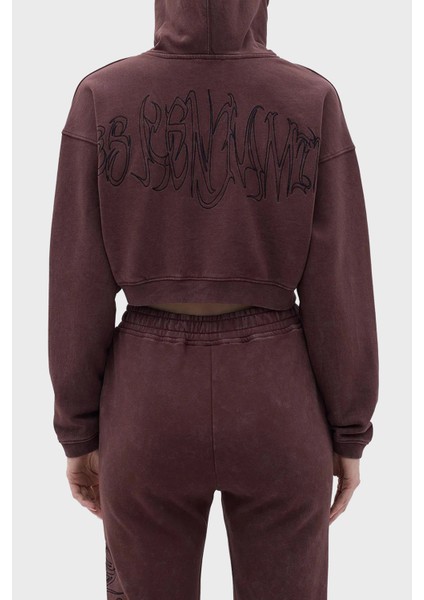 Logolu Kapüşonlu Relaxed Fit Crop Sweat Bayan Sweat LB23FWFRWFUHD modelleri