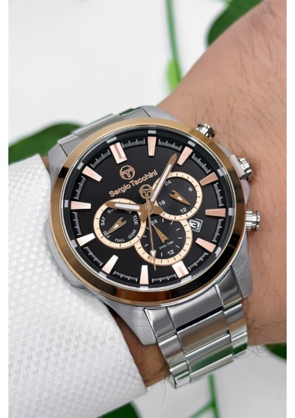 Çelik Kordon&kasa Erkek Kol Saati Gümüş-Siyah ST.1.10245-5 ZMST002