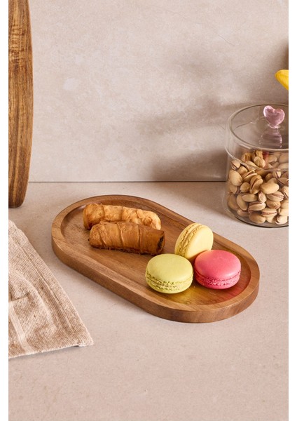 Akasya Oval Sunum Tabağı 25X14 cm