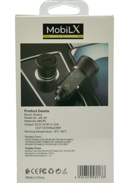 Mobilx 38W Araç Şarj Cihazı – Çift USB Çıkışlı | Type-C + Qc 3.0 | Model: Mc-05 fırsatları