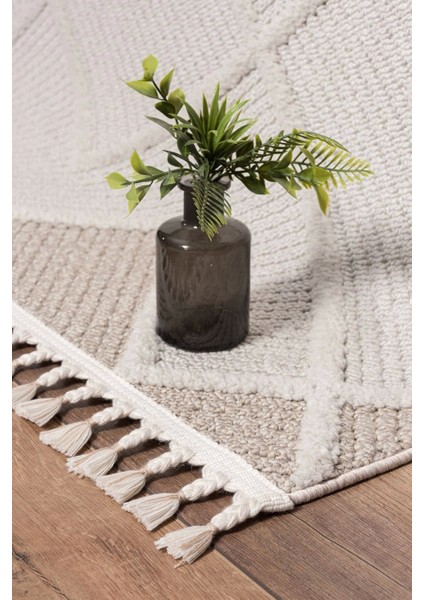 Krem Modern Saçaklı Dokuma Halı Oturma Odası Salon Halısı fiyatları