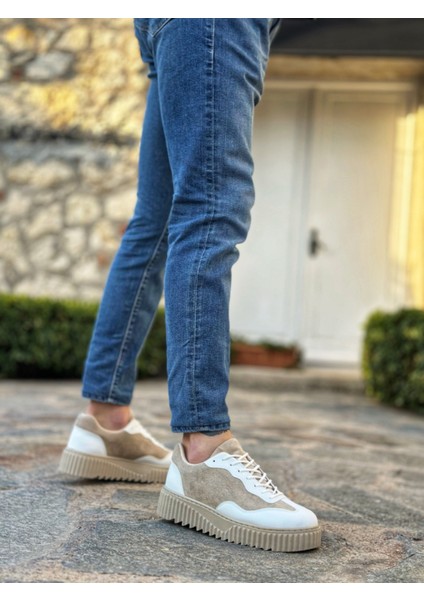 ET0802 Krem Süet Yüksek Taban Erkek Günlük Ayakkabı fiyatları