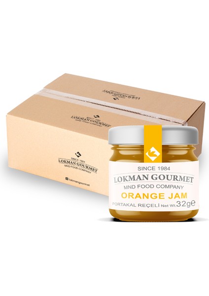 Gourmet Organik %45 Portakal Reçeli Cam Kavanoz 32 gr x 50 Adet