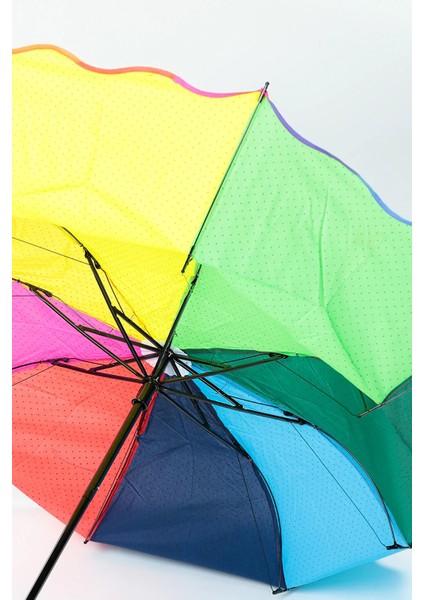 Gökkuşağı Renklerinde Şemsiye Mini Puantiye Desenli Çanta Boy indirimleri