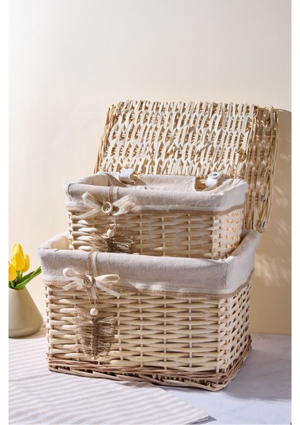 Hasır 2 Li Kapaklı Patates Soğan Sepeti