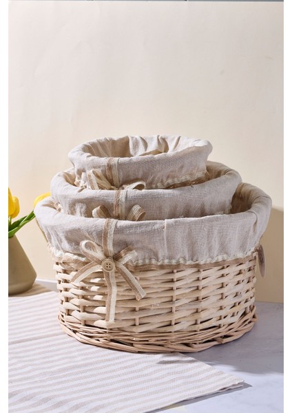 Salice Hasır 3 Lü Sepet Organizer Havluluk Düzenleyici
