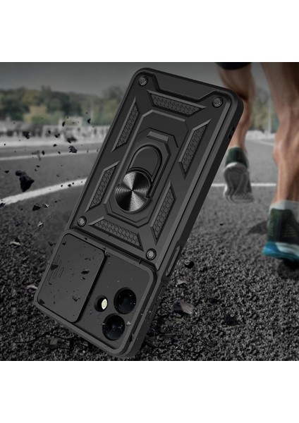 Samsung Galaxy A07 Kılıf Magnetik Standlı Kamera Korumalı Zore Sürgülü Kapak modelleri