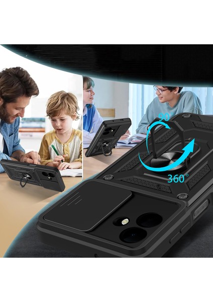 Samsung Galaxy A07 Kılıf Magnetik Standlı Kamera Korumalı Zore Sürgülü Kapak fırsatları