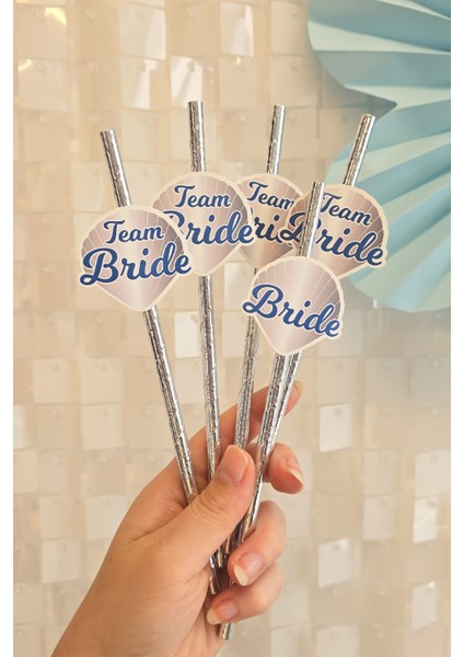Bride Pipet Seti Marin Konsept Bekarlığa Veda Bride Party Süslü Pipet Takımı 5 Li