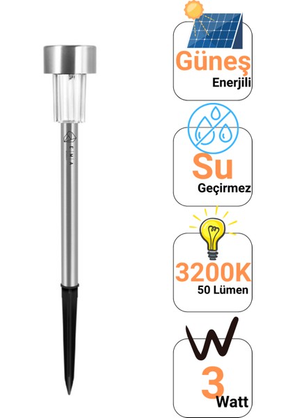 4 Adet 3W Güneş Enerjili Solar Bahçe Armatürü - Fotoselli, IP65, Dekoratif Dış Mekan Çim Lambası fiyatları