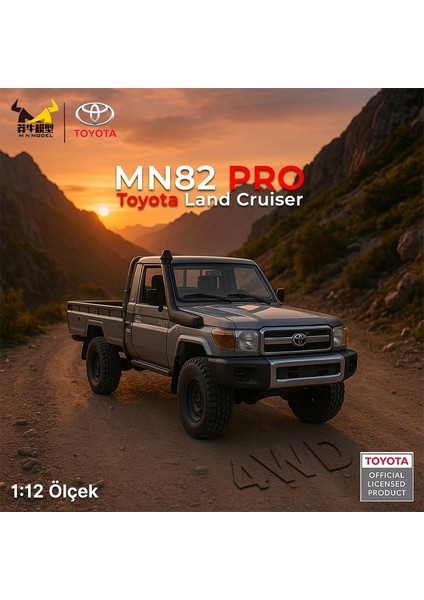MN82 Pro 1/12 Toyota Land Cruiser LC79 4WD Rc Model Crawler Offroad Truck Uzaktan Kumandalı Araba Rtr Lisanslı Gümüş+Dahili Işık Seti