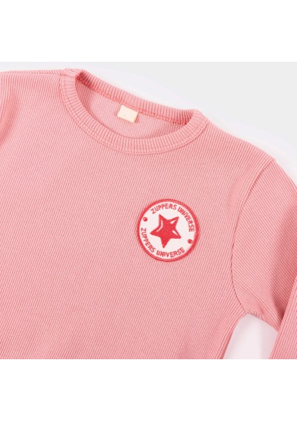 Kız Çocuk Pamuk Fitilli Alt Üst Takım - Somon fiyatları