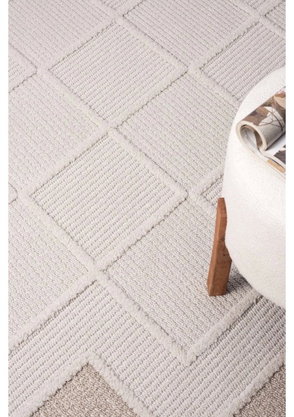 Krem Modern Saçaklı Dokuma Halı Oturma Odası Salon Halısı modelleri