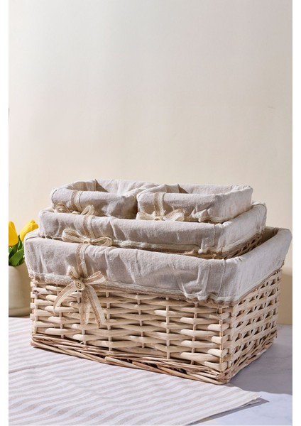 Salice Hasır 4 Lü Sepet Organizer Havluluk Düzenleyici