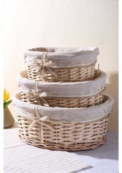 Salice Hasır 3 Lü Sepet Organizer Havluluk Düzenleyici