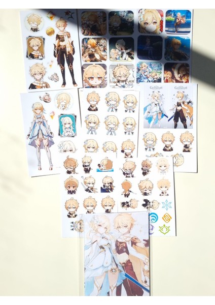 Genshin Impact Traveler (Lumine , Aether) Sticker Seti