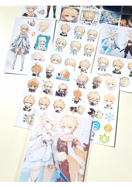 Genshin Impact Traveler (Lumine , Aether) Sticker Seti modelleri