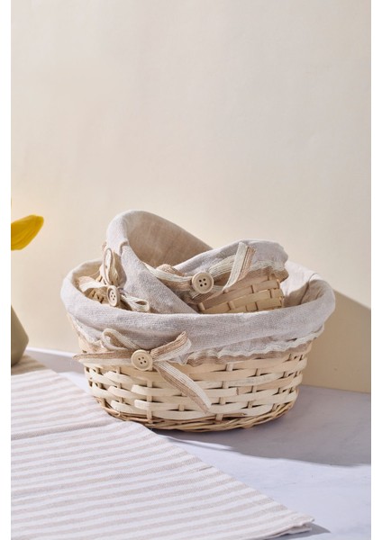 Salice Hasır 3 Lü Sepet Organizer Havluluk Düzenleyici