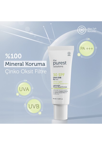 Mineral Filtreli Güneş Koruyucu Krem Spf 30, %100 Çinko Bazlı, Hassas Cilt, 40 ml modelleri