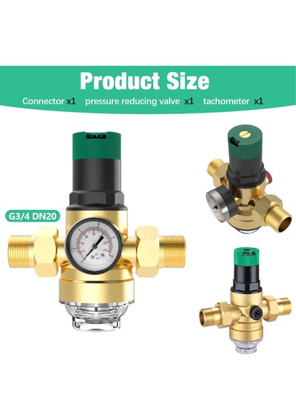 Basınç Regülatör Su 3/4 Inç, Su Basıncı Göstergesi ve Örgü Filtreli Su Basıncı Regülatörü (Yurt Dışından) fiyatları