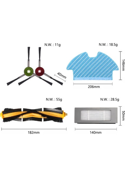 Ecovacs Debot Ozmo 900 905 DN55 Robotik Vakum Süpürge Yedek Parçalar Ana Yan Fırça Hepa Filtre Mop Kumaşları (Yurt Dışından) fırsatları