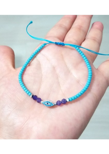 Ametist ve Hematit Doğaltaşlı Zirkon Taşlı Göz Miyuki Round Boncuklu Bileklik indirimleri
