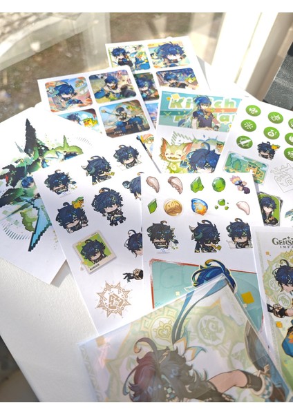 Genshin Kinich Sticker Seti (1 Paket 55 Adet Sticker) modelleri