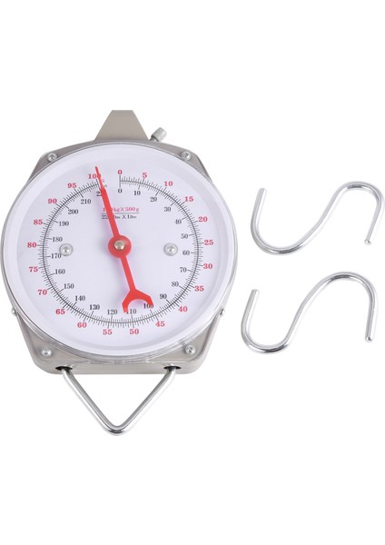 100KG 220LBS Asma Ölçek Kapasite Alaşım Mekanik Asma Ölçekler 2 Kanca (Yurt Dışından)