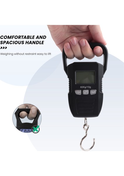 Siyah 60KG/10G LCD Dijital Asma Ölçeği USB Şarjlı Vinç Kanca Ölçekleri Courier Bagajı Ev Tartım Dengesi Araçları (Yurt Dışından) fiyatları