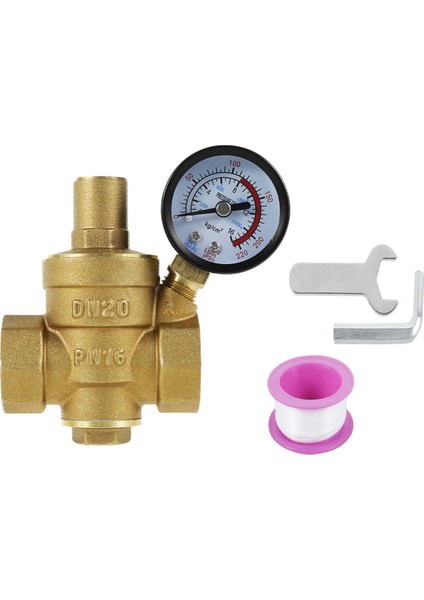 3/4inch DN20 Pirinç Su Basınç Regülatörü Valf Su Basınç Redüktör Regülatörü Ayarlanabilir Rahatlama Valfi Göstergesi (Yurt Dışından)