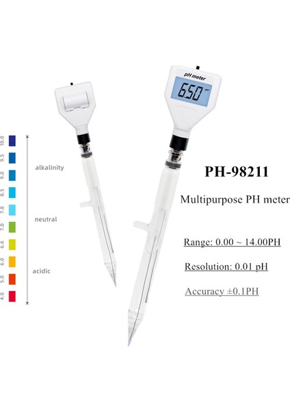 PH-98211 Dijital Çok Amaçlı Ph Metre Astıder Meter Ph Test Cihazı Beyaz Arka Işıklı Toprak Ölçer Test Cihazı (Yurt Dışından) fırsatları