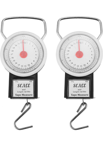 2x Taşınabilir Bagaj Seyahat Ölçeği Asma Bavul Hook 22KG 50LB Ölçüm Bandı (Yurt Dışından)