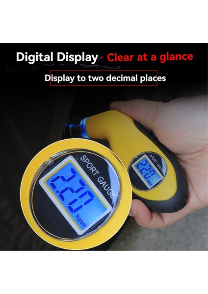 Bisiklet Yüksek Hassas Tpressure Gauge Dijital LCD Backlight Araba Bisiklet Motosiklet Mini Hava Basınç Monitörü Anti Sızıntı (Yurt Dışından) fiyatları