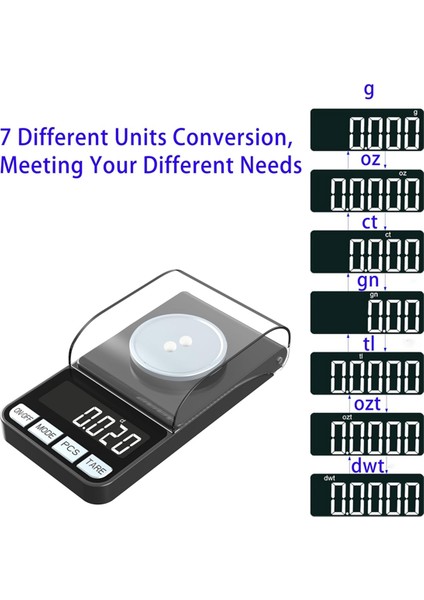 Yüksek Hassasiyetli 100G/0.001G Dijital Miligram Ölçekli Mücevher Ölçeği, Cep Skal, Yeniden Yükleme, 50G Kalibrasyon Tartımı ile (Yurt Dışından) fırsatları