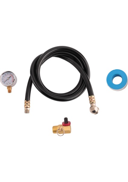 Gauge Hava Tank Valf Kiti, 2 Inç Basınç Göstergesi 1/8 Inç Npt, 4 Ft Hava Hortumu 1/4 Inç Düğmeli Hava Tankı Manifoldu ile Gel (Yurt Dışından) modelleri