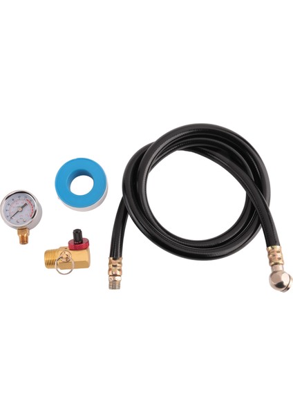 Gauge Hava Tank Valf Kiti, 2 Inç Basınç Göstergesi 1/8 Inç Npt, 4 Ft Hava Hortumu 1/4 Inç Düğmeli Hava Tankı Manifoldu ile Gel (Yurt Dışından) fırsatları
