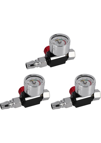 3pc 1/4 Inç Bsp Mini Hava Regülatör Vanası Aracı Dayanıklı Küçük Kuyruk Basınç Göstergesi 48 x 60MM Püskürtme Aracı Için Nozul ile (Yurt Dışından)