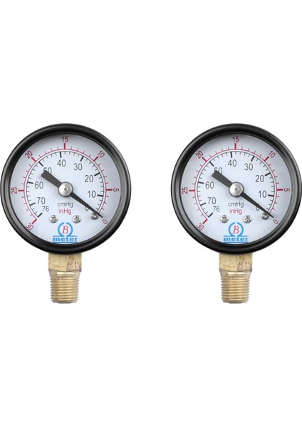 2x Erkek Dişli Pnömatik Hava Vakum Basınç Göstergesi 30/0hg (Yurt Dışından)