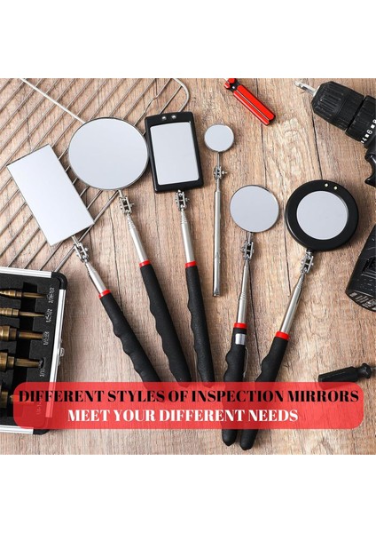 6pcs LED Teleskopu Denetim Aynası, Geri Çekilebilir LED Mekanik Ayna Aracı, Araç Algılama Aynası Altında Geri Çekilebilir (Yurt Dışından) fırsatları