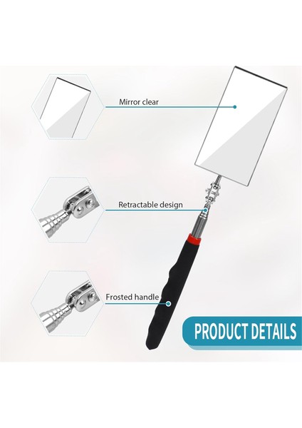 3 Paket Teleskopik Muayene Aynası Mekanik Kontrol Aynası, Araç, Araba, Kirpik Kontrolü Için Teftiş Aracı (Yurt Dışından) modelleri
