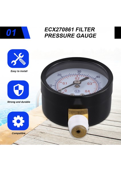 2pcs ECX270861 Hayward Pro Serisi Kum Filtre Modeli 1/4 Inç Npt Havuz Göstergesi Için Filtre Basınç Göstergesi (Yurt Dışından) fırsatları