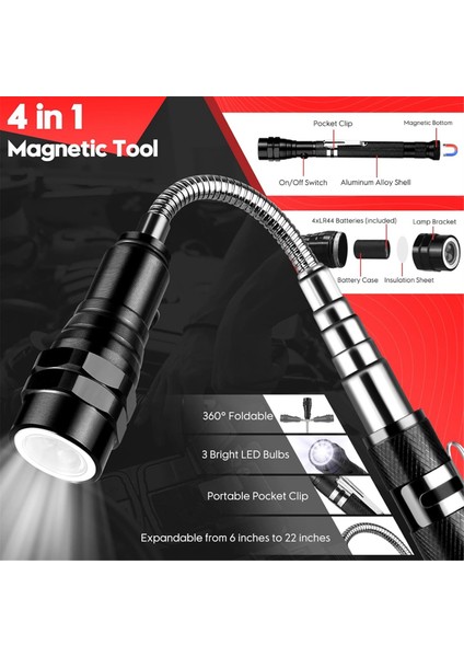 Teleskoping Manyetik Toplama Alet Seti, Genişletilebilir Denetimmirror Led&#39;i Gözlemleme Aracı Kontrol Etmek Için Aydınlatılmış Küçük (Yurt Dışından) fırsatları