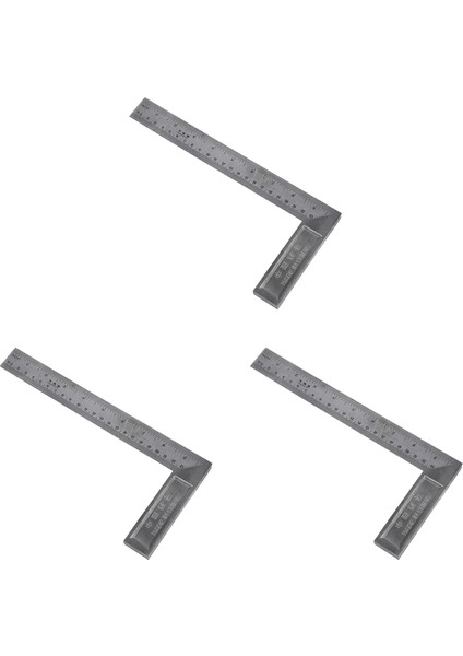 3x 90 Derece 25 cm Uzunluğunda Paslanmaz Çelik L-Kare Açı Cetvel (Yurt Dışından)