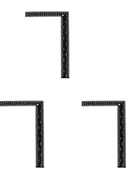 3x Öğretmen 0-30CM 0-20CM Ölçüm Aralığı L Şekilli Tasarım Kare Cetvel Siyah (Yurt Dışından)