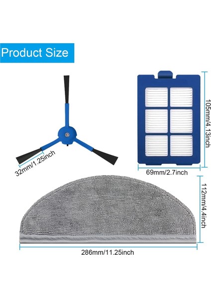 Eufy Robovac X8 Hibrid Robot Vakum Süpürge Hepa Filtreleri Yan Fırça Paspas Bezi Yedek Parçaları (Yurt Dışından) modelleri
