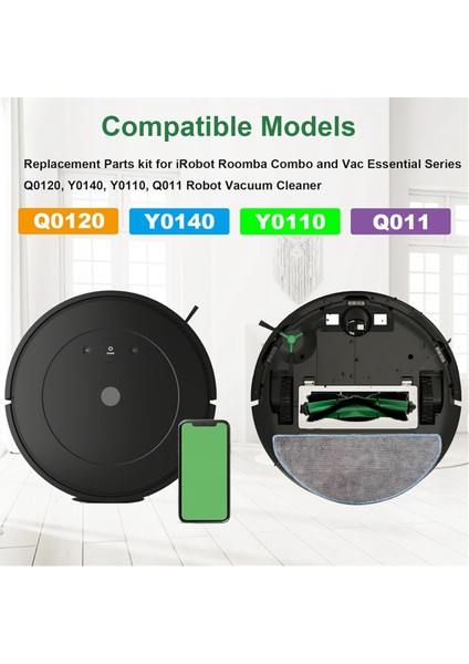 3pcs Irobot Roomba Combo Essential Series Q0120 Y0140 Y0110 Q011 Robot Vakum Ekleri (Yurt Dışından) fiyatları