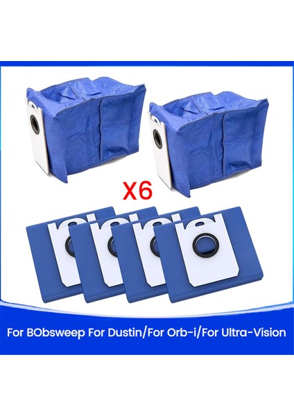 6pcs Vakum Toz Torbaları Bobsweep Için Dustin Için/orb-I/ultra Vision Robot Vakum Süpürge Parçaları Toz Çantası (Yurt Dışından)
