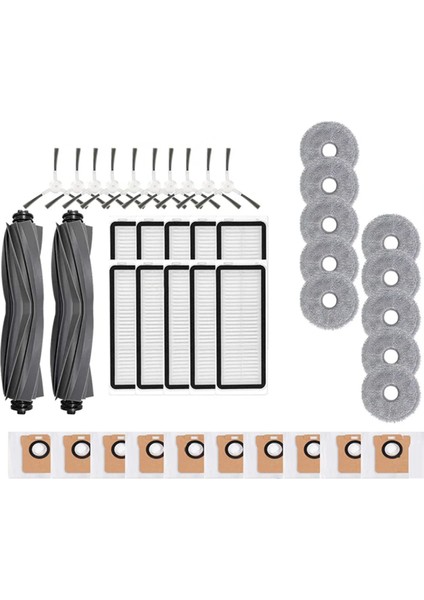 Dreame Bot L20 Ultra / L30 Ultra / X20 Pro Aksesuarları Ana Yan Fırça Mop Bezleri Hepa Filtre Toz Çantaları Parçalar (Yurt Dışından)