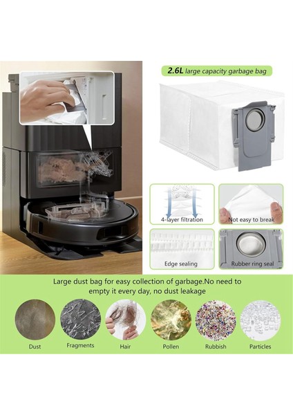 48PCS Fırça Filtre Toz Torbası ve Paspas Kumaş Kiti Roborock Qrevo Pro Qrevo Maxv Qrevo S Elektrikli Süpürge Yedek Parçaları (Yurt Dışından) modelleri