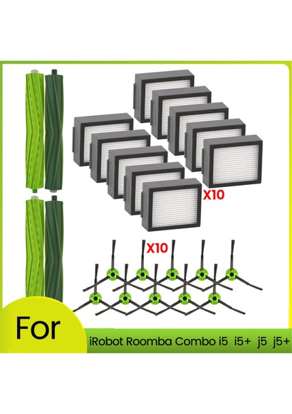 24PCS Irobot Roomba Için Yedek Parçalar Combo I5, I5+, J5, J5+ Robot Vakum Süpürge Parçaları Silindir Yan Fırçalar Filtreler (Yurt Dışından)